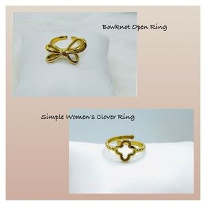 Women’s Jewelry Ring Bundle - Stainless Steel, 18K Gold Plated